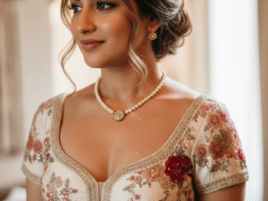 blossom ivory embroidered blouse