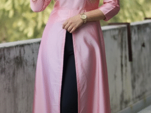 cotton front slit salwar suit with embroidery