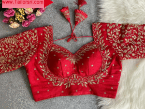 regal ruby embroidered blouse